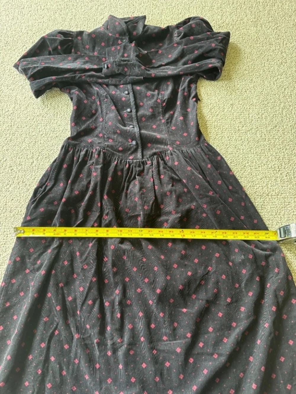 Vintage Laura Ashley Black Corduroy Cottagecore Prairie Dress UK Size 8 Feminine - Picture 15 of 15